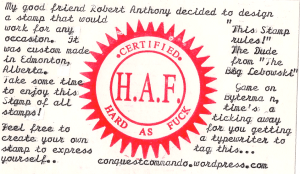 Typewriter TAG... H.A.F.